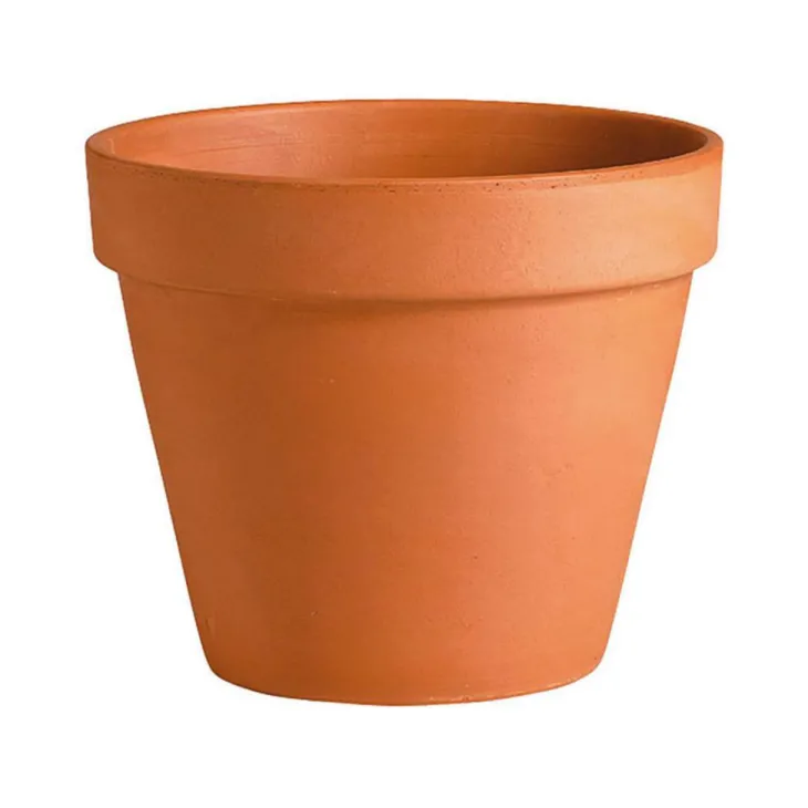 Vase brut rouge en terre cuite D.17 x H15,3