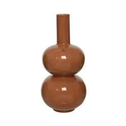 Vase en céramique brun forme boule Ø 19,5 x H 41 cm