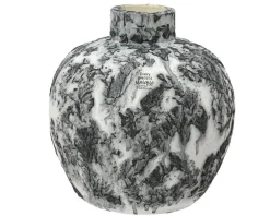 Vase en terre cuite gris et blanc - Ø 24 x H 25 cm