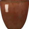Vase en terre cuite émaillée rouge Deroma Tonkin Koï 94,1 L - Ø 60 x H 54 cm