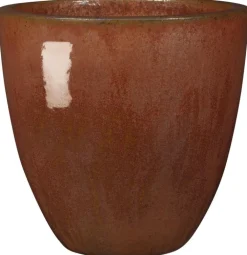 Vase en terre cuite émaillée rouge Deroma Tonkin Koï 94,1 L - Ø 60 x H 54 cm