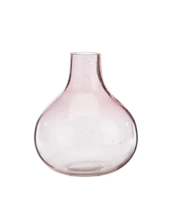 Vase en verre coloris rose Bubble - 17 x 15 cm