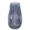 Vase en verre laqué gris Lojin - Ø 16 x H 27,8 cm