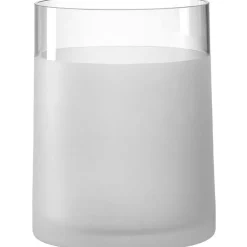 Vase en verre transparent et blanc Novara - 19 cm