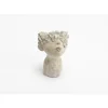 Vase enfant et fleurs en ciment gris petit modèle - 12 x 18 x 11,5 cm