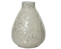 Vase large blanc Capiz - 17 x H 20 cm