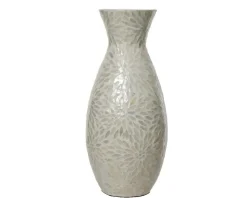 Vase long blanc Capiz - 20 x H 45 cm