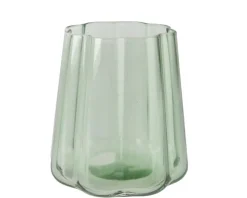 Verre à eau vert en verre transparent Floral - Ø 8,4 x H 8,7 cm