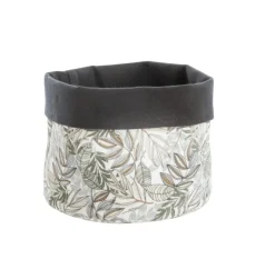 Vide-poche en tissu à motifs marron et gris Safeco Wanda - Ø 19 x H 19 cm