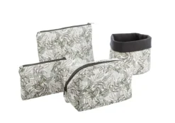 Vide-poche en tissu à motifs marron et gris Safeco Wanda - Ø 19 x H 19 cm