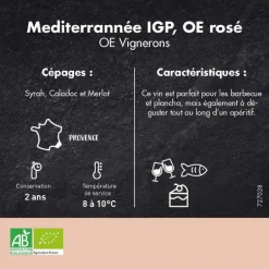 Vin rosé bio Oé IGP Méditerranée - 75 cl