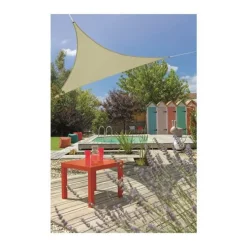 Voile ombrage ivoire 3,6 m triangulaire extensible