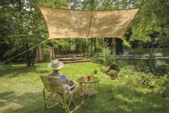 Voile rectangulaire coloris beige en jute - 3 x 2 m