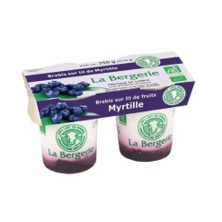 Yaourt brebis sur lit de myrtille bio La Bergerie - 2 x 125 g