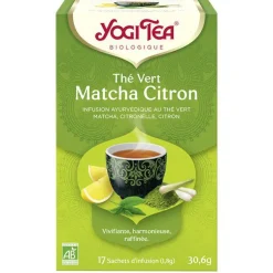 Yogi Tea Thé vert matcha citron – La boîte de 17 sachets