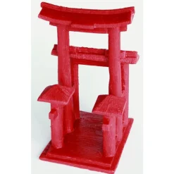 Zen Déco Temple Rouge Résine 11,3x9x21 cm